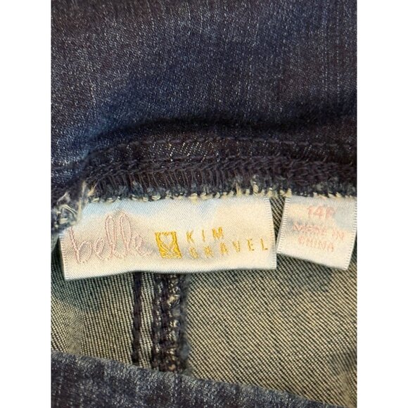 Belle by Kim Gravel Slim Straight Pull-On Jeans Dark Wash Stretch 10R - Picture 3 of 8